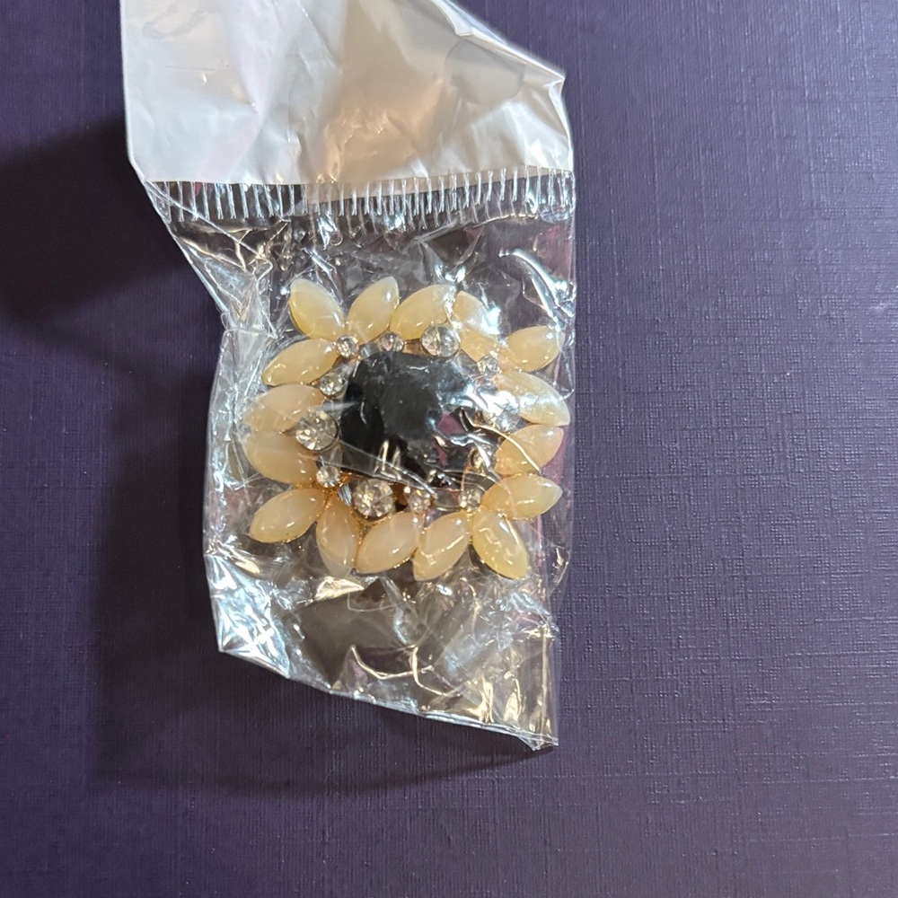Elegant Cream and Black Brooch